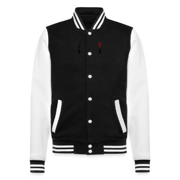 Enterrement de vie de garçon Équipage Enterrement de vie de garçon - Veste Teddy - noir/blanc - Devant - Nik (191cm) & Marisol (170cm)