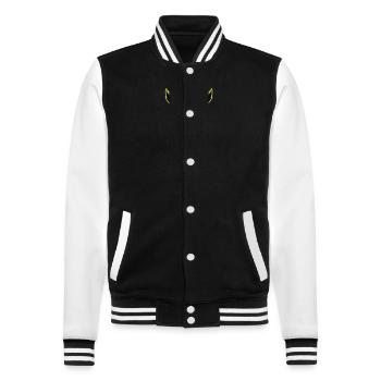 Rhino Head Portrait Icon - College Sweat Jacket - black/white - Front - Nik (191cm) & Marisol (170cm)