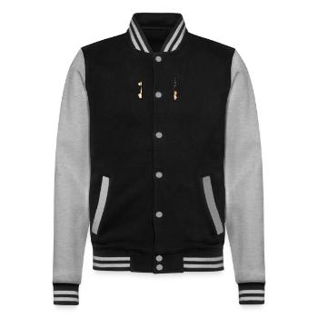 Retro 1963 Geburtstagsfeier Frau 60 Jahre - College-Sweatjacke - Schwarz/Grau meliert - Vorne - Nik (191cm) & Marisol (170cm)