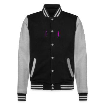 Rave-Musik - College-Sweatjacke - Schwarz/Grau meliert - Vorne - Nik (191cm) & Marisol (170cm)