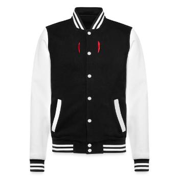 Heart Love In Love Symbol - College Sweat Jacket - black/white - Front - Nik (191cm) & Marisol (170cm)