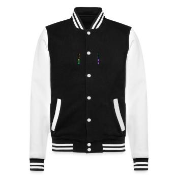 LGBT Safe Space Hier bist du sicher - College-Sweatjacke - Schwarz/Weiß - Vorne - Nik (191cm) & Marisol (170cm)