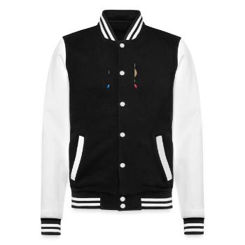 a French woman - College Sweat Jacket - black/white - Front - Nik (191cm) & Marisol (170cm)