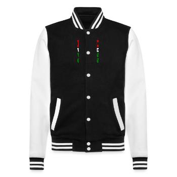 Rise with the women of iran - College-Sweatjacke - Schwarz/Weiß - Vorne - Nik (191cm) & Marisol (170cm)