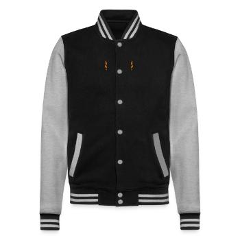 Phoenix - College Sweat Jacket - black/heather grey - Front - Nik (191cm) & Marisol (170cm)