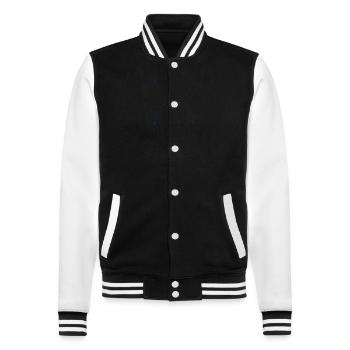 Elijah willkommen - College-Sweatjacke - Schwarz/Weiß - Vorne - Nik (191cm) & Marisol (170cm)