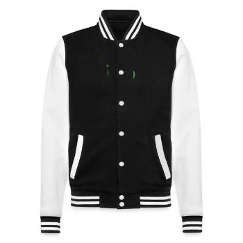 Avocado Cat - Combine Fruit Flavored Felines - College Sweat Jacket - black/white - Front - Nik (191cm) & Marisol (170cm)