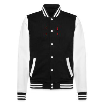 Das wars sie heiratet - College-Sweatjacke - Schwarz/Weiß - Vorne - Nik (191cm) & Marisol (170cm)