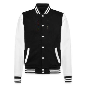 Mein Kostüm ist in der Wäscherei Carnival Party - College-Sweatjacke - Schwarz/Weiß - Vorne - Nik (191cm) & Marisol (170cm)