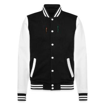 Beste Ehemann Und Papa Der Welt - College-Sweatjacke - Schwarz/Weiß - Vorne - Nik (191cm) & Marisol (170cm)