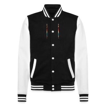 Amant barbe Homme barbu Regarde-moi - Veste Teddy - noir/blanc - Devant - Nik (191cm) & Marisol (170cm)