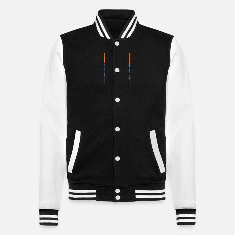 Bunter Pferdehof mit Pferd - College-Sweatjacke - Schwarz/Weiß
