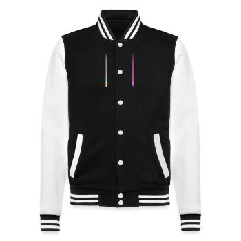 Heart Carved in Stone: Abstract Explosion of Color - College Sweat Jacket - black/white - Front - Nik (191cm) & Marisol (170cm)