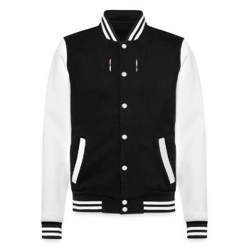 Pastel rainbow heart in 3D look - College Sweat Jacket - black/white - Front - Nik (191cm) & Marisol (170cm)