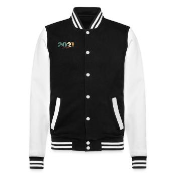 Vintage Geburtstagsgeschenk Wald 2021 - College-Sweatjacke - Schwarz/Weiß - Vorne - Nik (191cm) & Marisol (170cm)