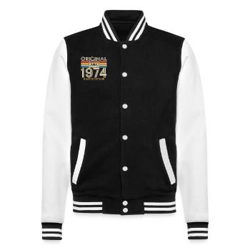 Original birthday present 1974 49/50 years - College Sweat Jacket - black/white - Front - Nik (191cm) & Marisol (170cm)