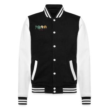 Vintage Nature Birthday Gift 1989 - College Sweat Jacket - black/white - Front - Nik (191cm) & Marisol (170cm)