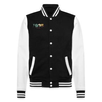 Vintage Nature Birthday Gift 1935 - College Sweat Jacket - black/white - Front - Nik (191cm) & Marisol (170cm)