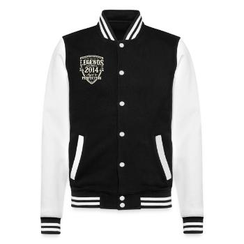 10 ans Vintage Cadeau d’anniversaire 2014 - Veste Teddy - noir/blanc - Devant - Nik (191cm) & Marisol (170cm)