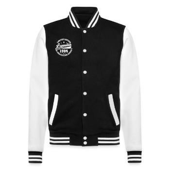 Legendar Seit 1994 - College-Sweatjacke - Schwarz/Weiß - Vorne - Nik (191cm) & Marisol (170cm)
