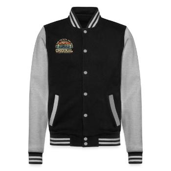 Legendary 1983 - College Sweat Jacket - black/heather grey - Front - Nik (191cm) & Marisol (170cm)