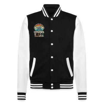 Vintage 72. Geburtstag Retro 1952 - College-Sweatjacke - Schwarz/Weiß - Vorne - Nik (191cm) & Marisol (170cm)