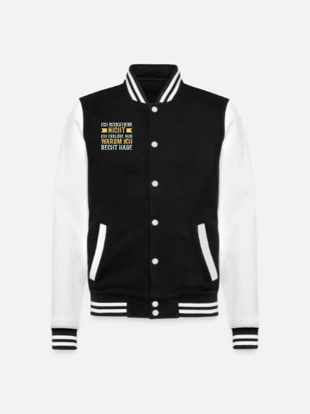 Rechthaber Erklärung - College-Sweatjacke - Schwarz/Weiß