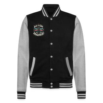 Libelle Libellen Insekten Natur - College-Sweatjacke - Schwarz/Grau meliert - Vorne - Nik (191cm) & Marisol (170cm)