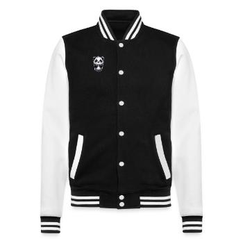 Pandabär Panda Tier Pandas - College-Sweatjacke - Schwarz/Weiß - Vorne - Nik (191cm) & Marisol (170cm)