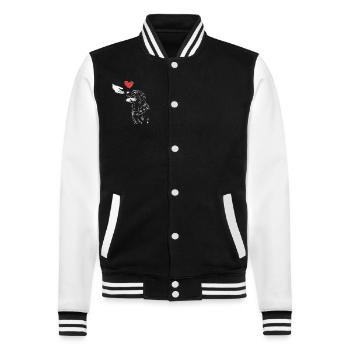 Labrador Hund Hunde - College-Sweatjacke - Schwarz/Weiß - Vorne - Nik (191cm) & Marisol (170cm)