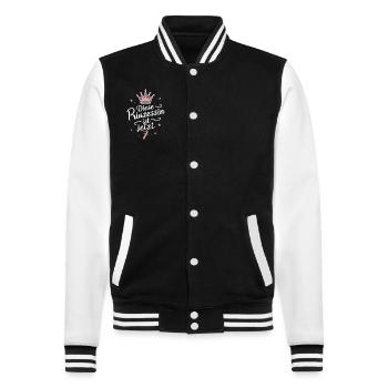 Birthday Gift 7 Years Children's Birthday - College Sweat Jacket - black/white - Front - Nik (191cm) & Marisol (170cm)