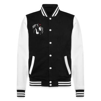 Pferd Reiten Pferdereiten Reiter Pferde Reitsport - College-Sweatjacke - Schwarz/Weiß - Vorne - Nik (191cm) & Marisol (170cm)