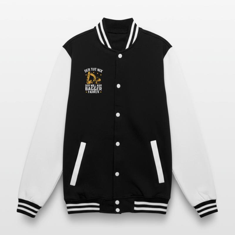 Excavator Driver Construction Worker Construction Site Construction Machine College Sweat Jacket