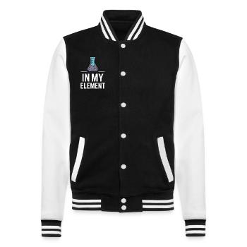 Chimiste Chimie Science Molécule d’atome - Veste Teddy - noir/blanc - Devant - Nik (191cm) & Marisol (170cm)