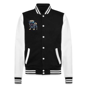 Carlin Cyborg - Chien robot bionique - Veste Teddy - noir/blanc - Devant - Nik (191cm) & Marisol (170cm)