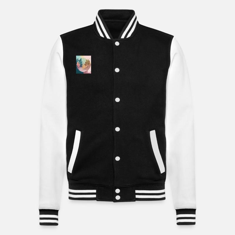 Pastel Magic: Surreal Botany - College Sweat Jacket - black/white