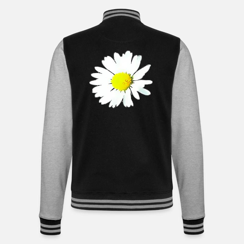 Blume - Gänseblümchen - College-Sweatjacke - Schwarz/Grau meliert