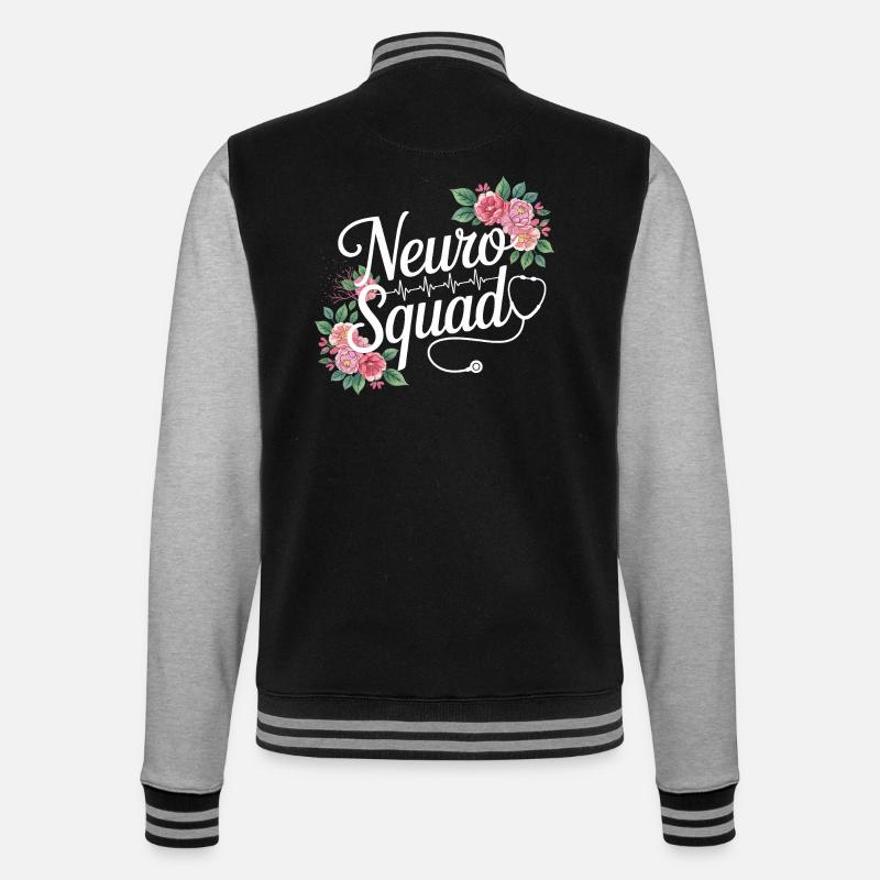Neuro Squad Floral Medics - College Sweat Jacket - black/heather grey