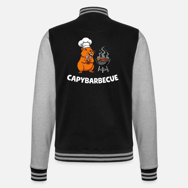 Capybarbecue Grill Master Capybara Chef - College Sweat Jacket - black/heather grey