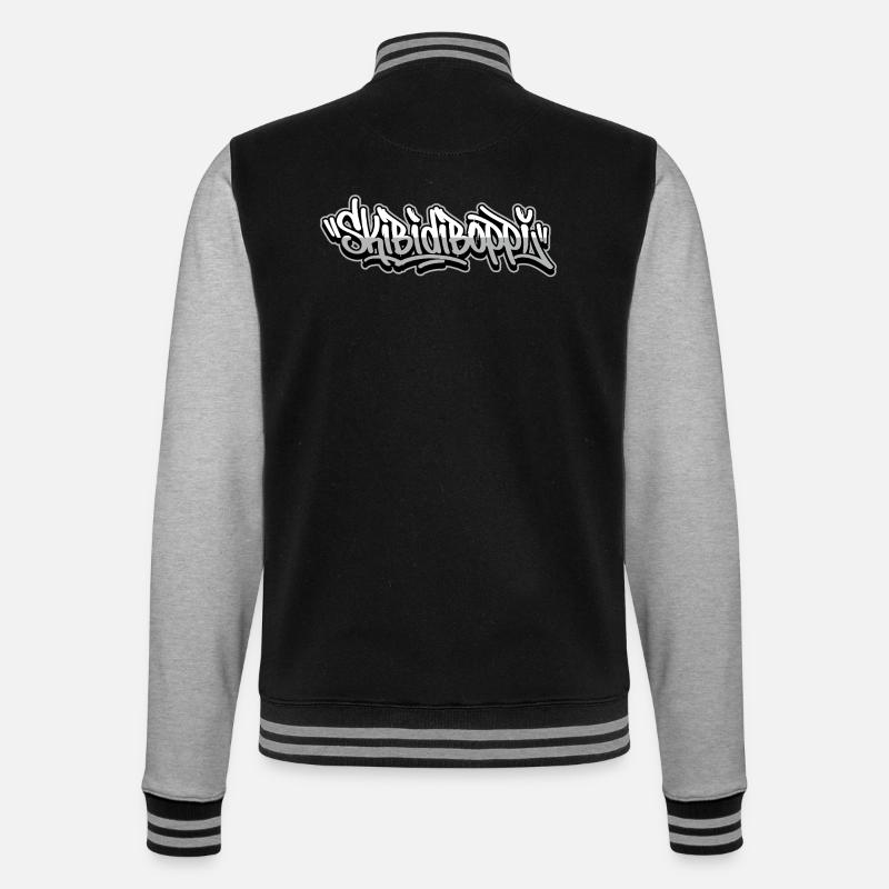 Skibidiboppi Graffiti Script - College Sweat Jacket - black/heather grey