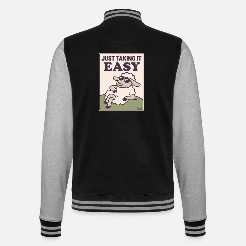Entspanntes Schaf Einfach Gemütlich - College-Sweatjacke - Schwarz/Grau meliert