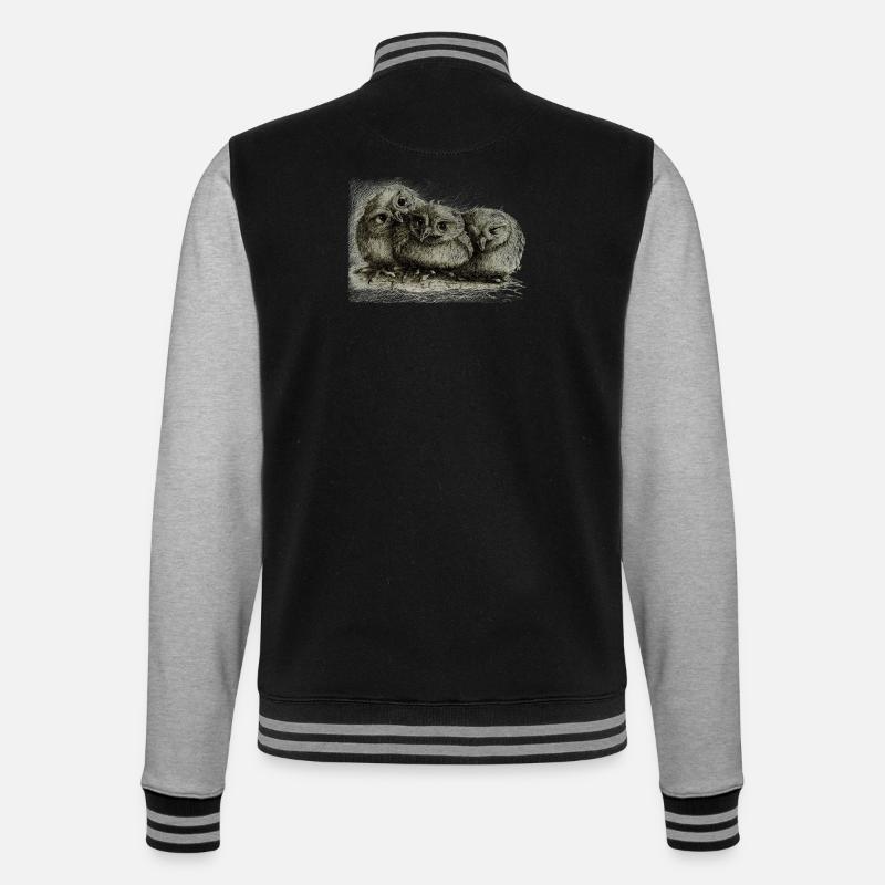 drei junge eulen - College-Sweatjacke - Schwarz/Grau meliert
