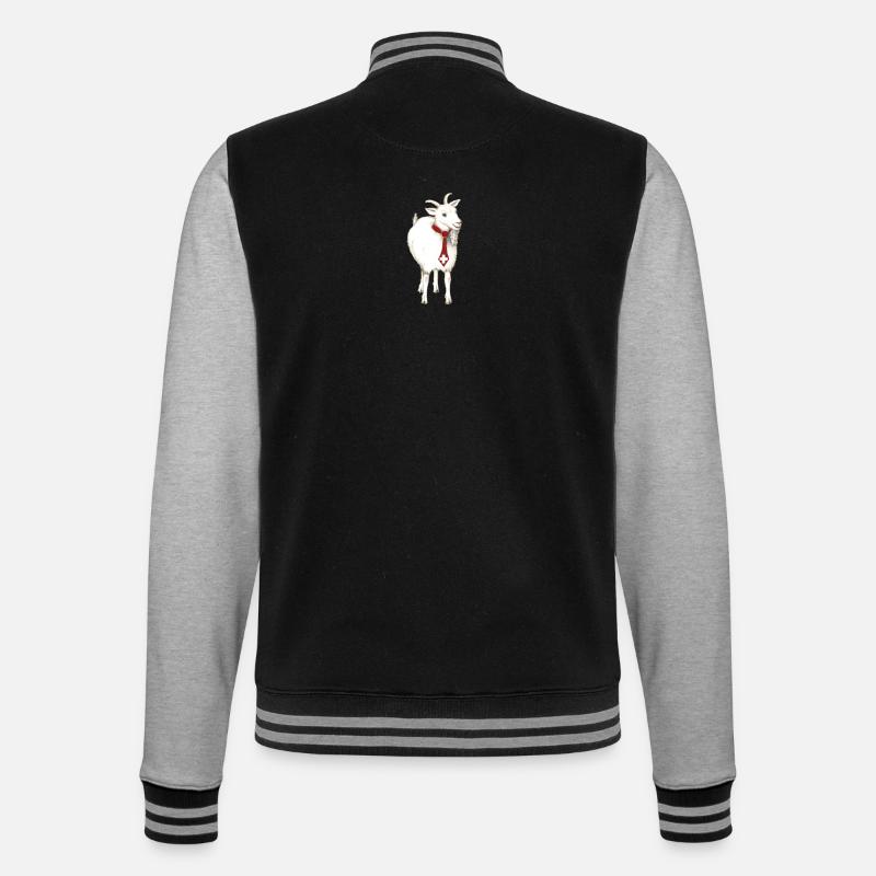 Lustige "Ziege mit schweizer Kravatte" - College-Sweatjacke - Schwarz/Grau meliert