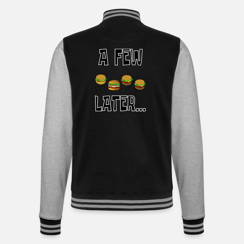 ein paar Hamburger später - College-Sweatjacke - Schwarz/Grau meliert