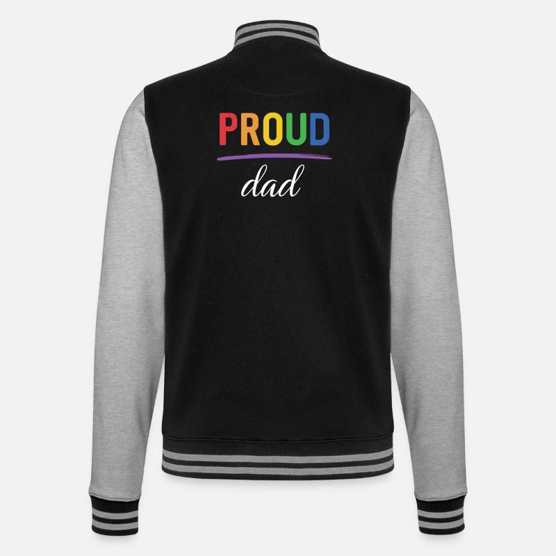 LGBT Proud Dad - Pride-Monat - College-Sweatjacke - Schwarz/Grau meliert