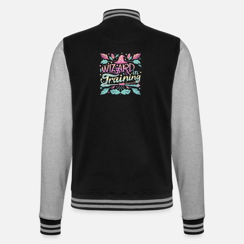 Wizard in Training - College-Sweatjacke - Schwarz/Grau meliert