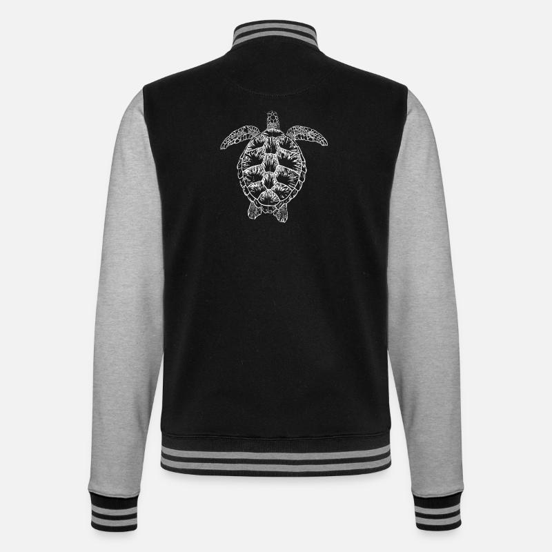 Turtle white2 - College Sweat Jacket - black/heather grey