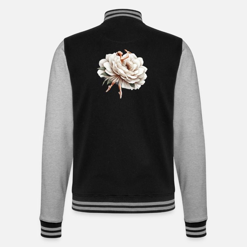Ballet dancer with tutu - College Sweat Jacket - black/heather grey