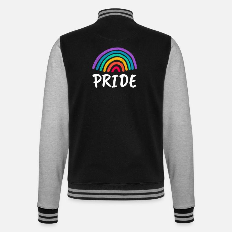 Pride - College-Sweatjacke - Schwarz/Grau meliert