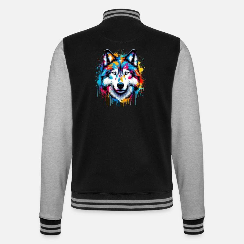 Wolf - College Sweat Jacket - black/heather grey